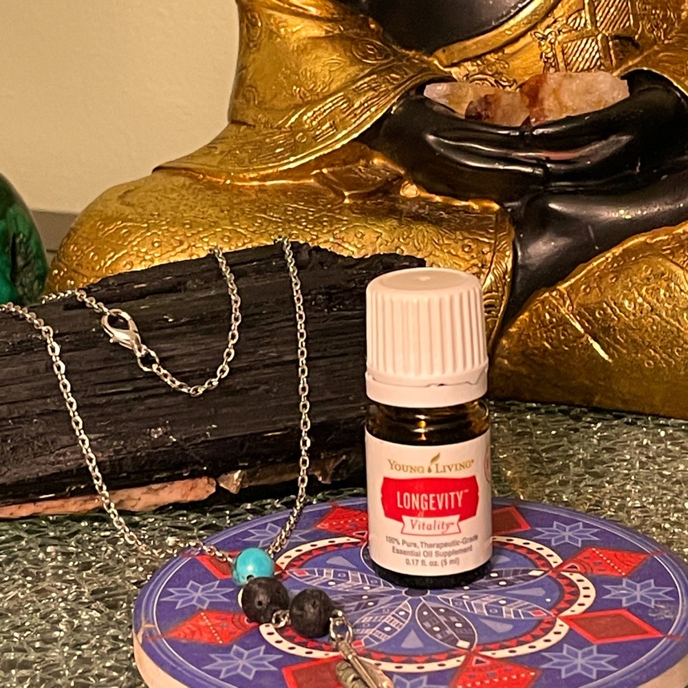 Young Living Longevity Oil 5 ml Bottle with Lava Rock Diffuser…